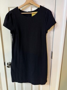 Maeve Anthropologie Black Diamond Knit Shift Dress Classy Trendy Chic Medium